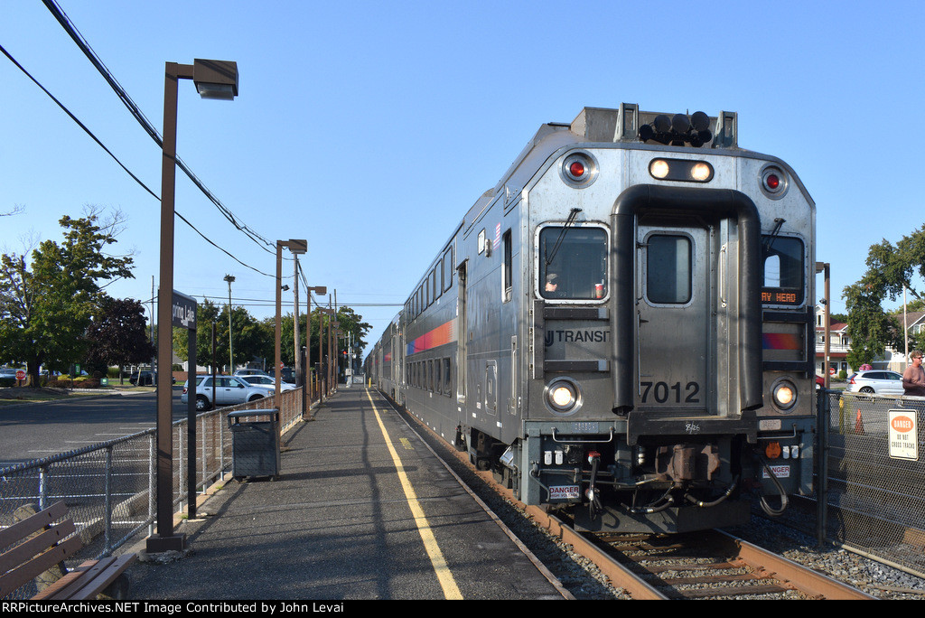 Multilevel Cab Car # 7012 leading NJT Train # 4753 into Spring Lake Station